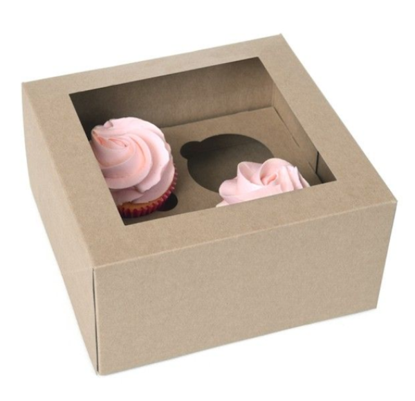 Cupcake Box Kraft für 4 Cupcakes
